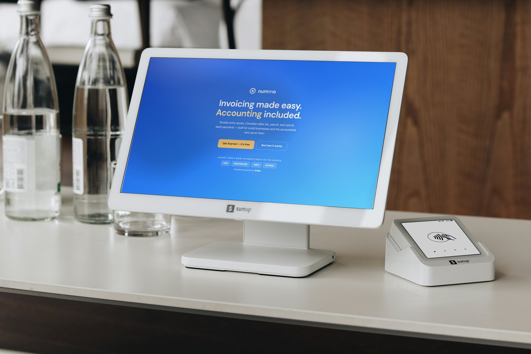 Nummo running on a restaurant's countertop payment terminal